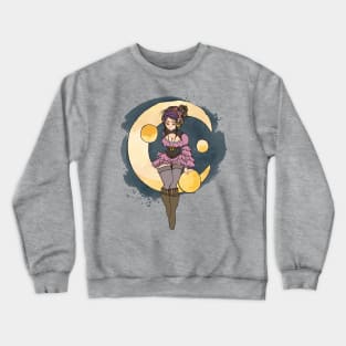 Girl sitting on the moon Crewneck Sweatshirt